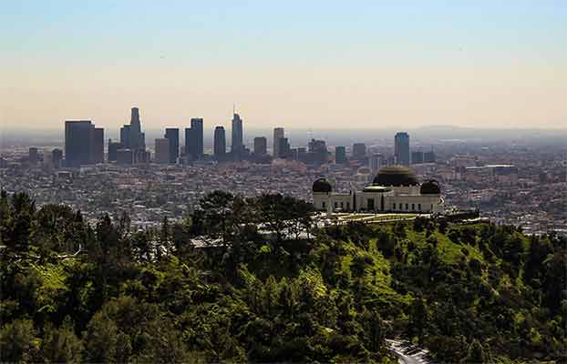 LA Griffith Park view to downtown