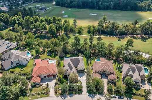 The Woodlands neighborhood aerial